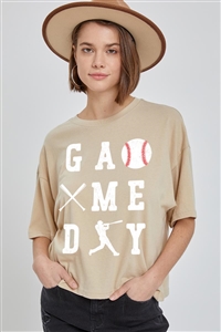 PO-CTS-E2312-KHA - GAME DAY BASEBALL OVERSIZED GRAPHIC RELAXED CROP TOP- KHAKI-2-2-2