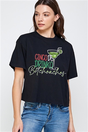 PO-CTS-E2337-B - CINCO DE DRINKO OVERSIZED GRAPHIC RELAXED CROP TOP- BLACK-2-2-2