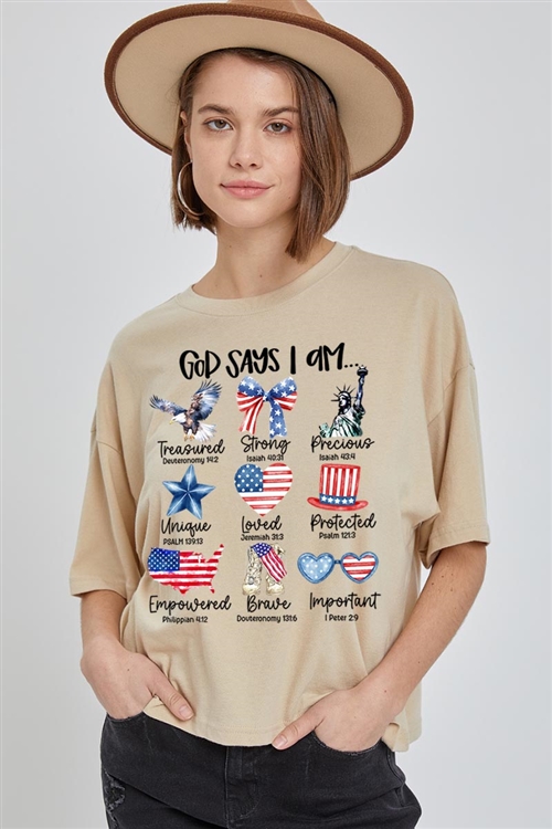 PO-CTS-E2339-KHA - GOD SAYS I AM BIBLE OVERSIZED GRAPHIC RELAXED CROP TOP- KHAKI-2-2-2