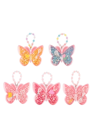S2-5-4-DIY1008 - DIY BUTTERFLY NECKLACE OR BRACELET PEARL BEADS HANCRAFTED TOY JEWELRY-MULTICOLOR/12PCS