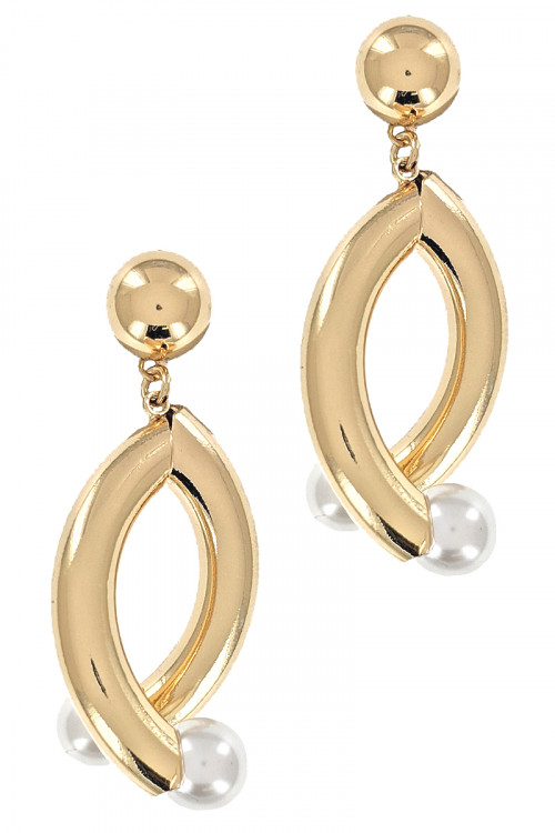 S1-1-3-LBE2203GD GOLD FASHION EARRINGS WITH PEARL/3PAIRS