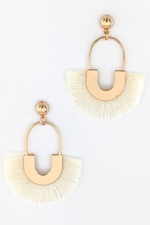 S1-1-4-LBE2276IV IVORY TASSEL EARRINGS/3PAIRS