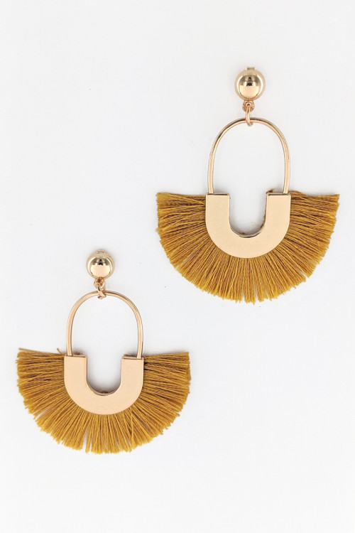 S1-2-1-LBE2276MS MUSTARD COLOR TASSEL EARRINGS/3PAIRS