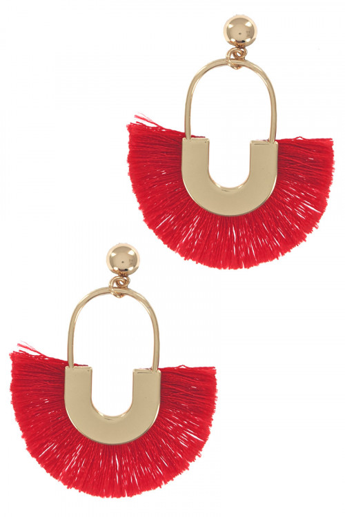 S1-5-4-LBE2276RD RED GOLD EARRINGS WITH TASSEL/3PAIRS