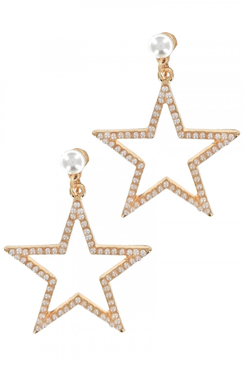 S1-8-4-LBE2304 STAR PEARL FASHION EARRINGS/3PAIRS