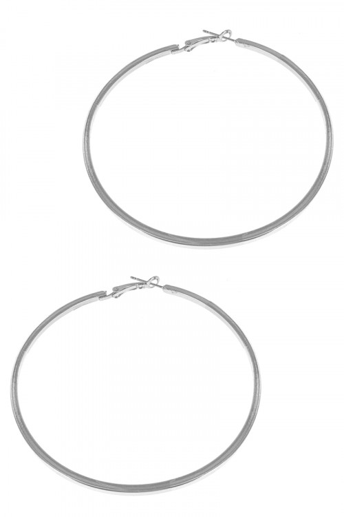 S1-6-4-LBE2341 SILVER HOOP FASHION EARRINGS/6PAIRS
