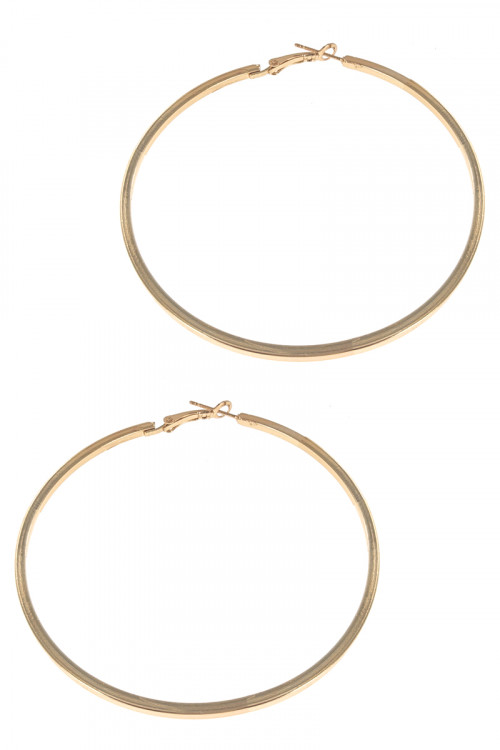 S1-6-4-LBE2341GD GOLD HOOP FASHION EARRINGS/6PAIRS