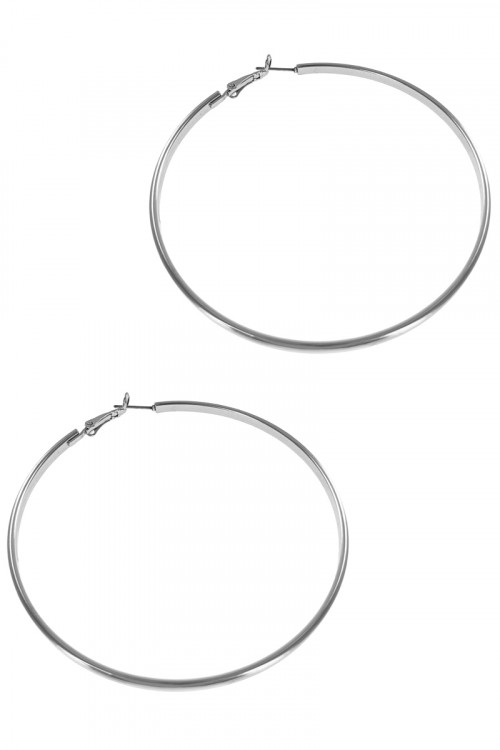 S1-5-4-LBE3041 SILVER HOOP EARRINGS/6PAIRS