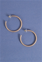 S4-4-5-E6563WGD - HOOP POST EARRINGS-MATTE GOLD/1PC