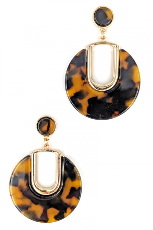 237-B-LBE7424TUR TURTOISE RESIN FASHION EARRINGS/3PAIRS