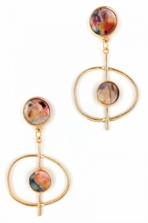 S1-2-4-LBE7446MU MULTICOLOR RESIN FASHION EARRINGS/6PAIRS