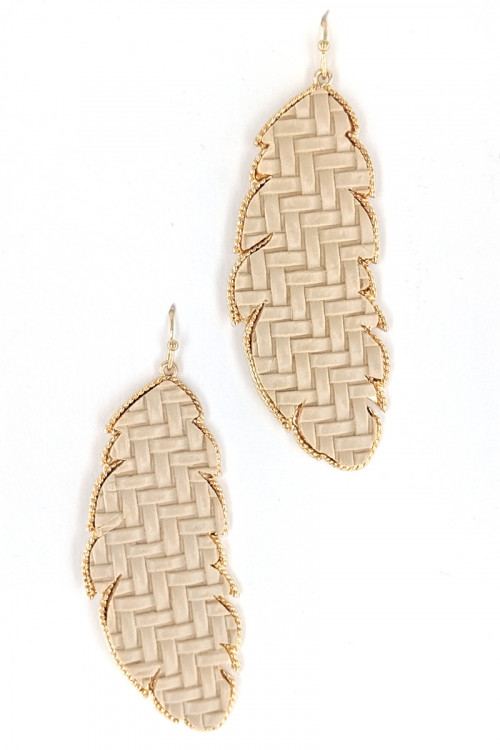 S1-2-4-LBE7451NT NATURAL COLOR LEAF FASHION EARRINGS/3PAIRS