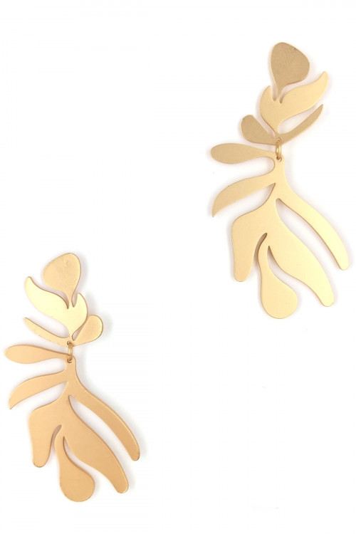 237-D-LBE7468MTGD MATTE GOLD LEAR EARRINGS/6PAIRS