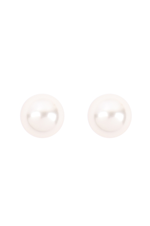 A1-1-4-E9122CR - FASHION EARRINGS (10MM CREAM PEARL) /6PCS