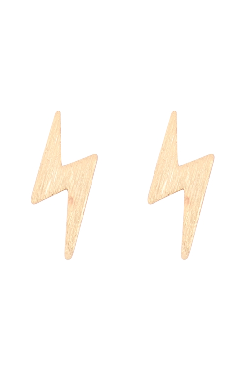 A3-1-3-E9413GD - LIGHTNING ROUGH FINISH POST EARRINGS - GOLD/6PCS