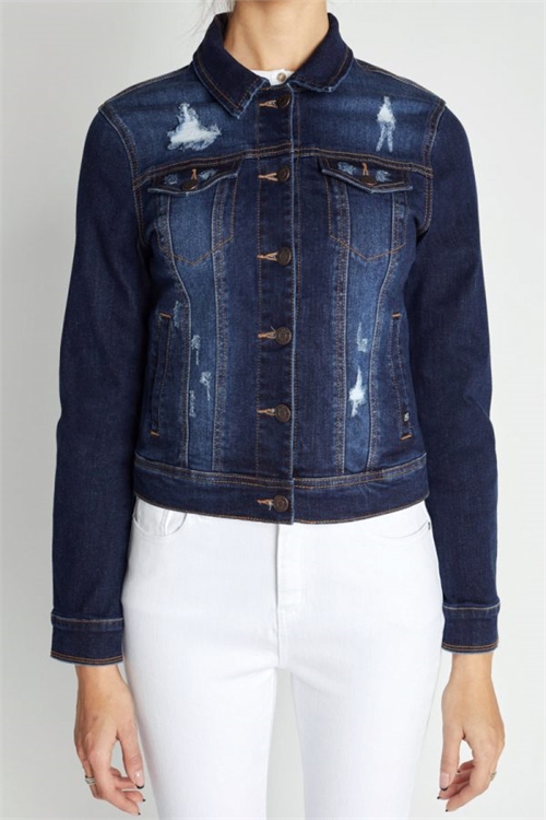 S44-1-1-EN-EJ2051-DK - DESTRUCTED CLASSIC DENIM JACKET- DARK 2-2-2