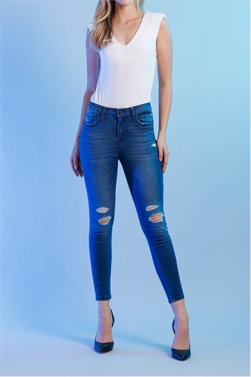 S44-1-1-EN-EP3489-MD - HIGH RISE DISTRESSED DENIM ANKLE SKINNY- MEDIUM 1-2-3-3-2-2-1-1