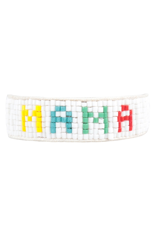 S1-8-5-FBA210WHMLT - MAMA SEED BEADS PULL TIE BRACELET-MULTICOLOR/1PC