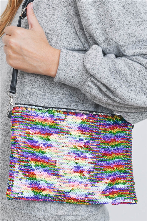 S20-12-2-FC0085-5 - SEQUIN FASHION POUCH - RAINBOW/6PCS (NOW $2.25 ONLY!)