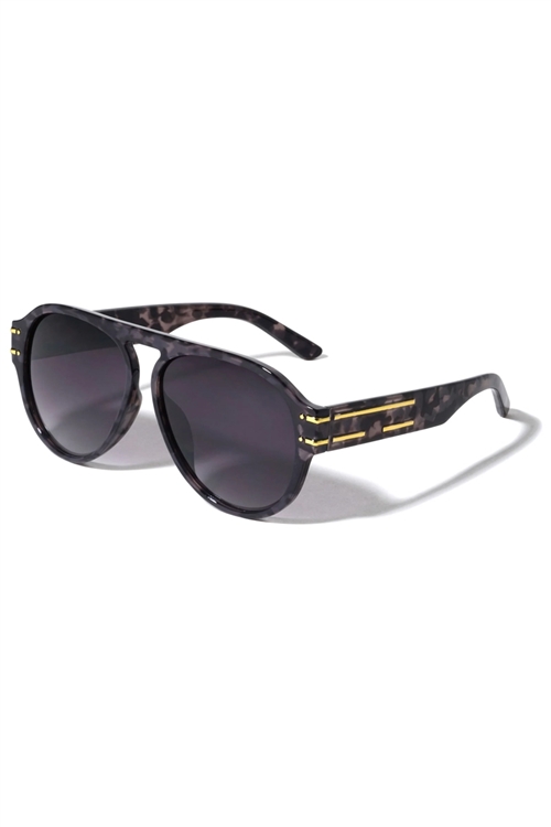 S40-1-1-AV-5469 - BRIDGELESS TEMPLE BAR ACCENT FLAT TOP AVIATORS WHOLESALE SUNGLASSES/12PCS