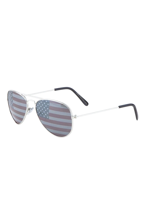 S40-1-1-K6941-FLAG - KIDS' AMERICAN FLAG AVIATORS WHOLESALE BULK SUNGLASSES/12PCS