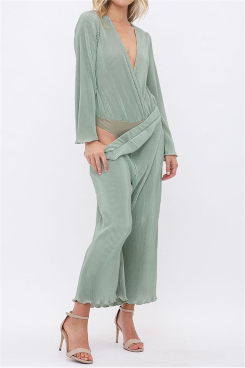 S41-1-1-FR-PI5247-SG - CHIC METALLIC SHIMMER CRINKLED PLISSE SURPLICE BODYSUIT
- SAGE 2-2-2 (NOW $14.75 ONLY!)