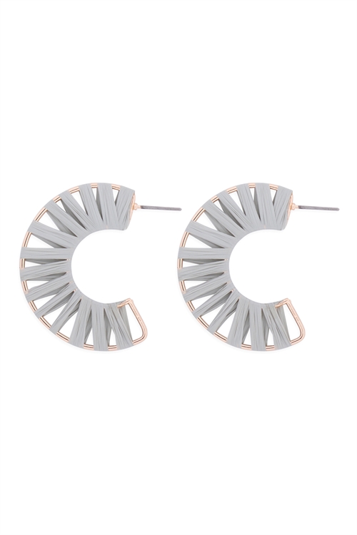 S1-5-4-GSE2186DMOSS - C SHAPE WRAP EARRINGS - GRAY/6PCS