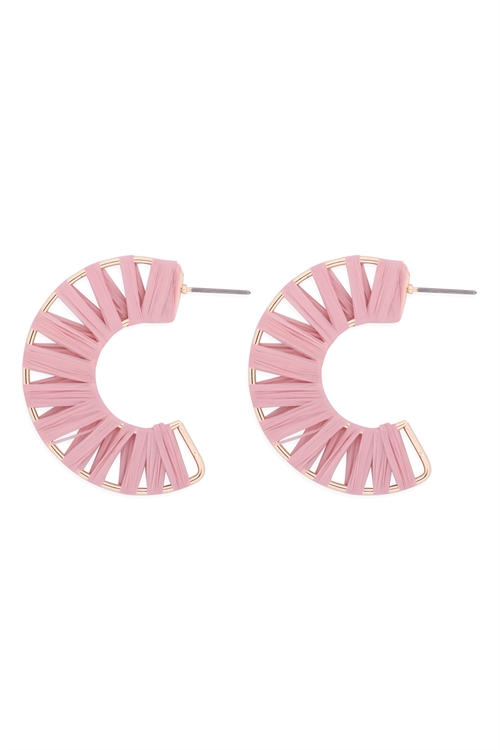 S1-6-3-GSE2186LBRS - C SHAPE WRAP EARRINGS - ROSE/6PCS