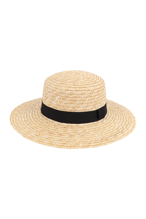 S28-1-2-H3024BEIGE - WOMENS BRIM STRAW SUMMER HAT/6PCS