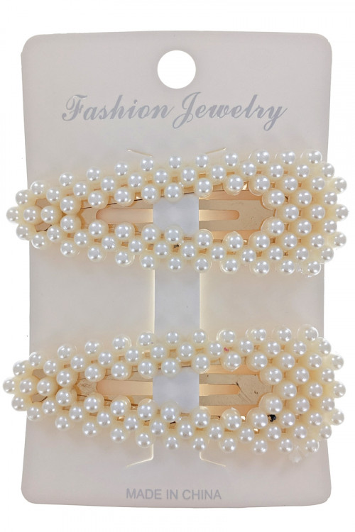 S1-2-1-LBH371 PEARL HAIR CLIPS/24PCS