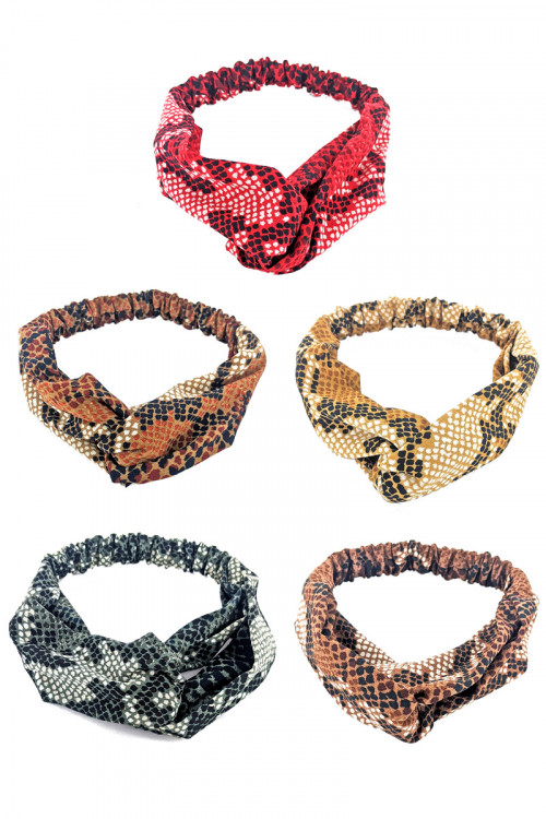 S1-5-3-LBH381 ASSORTED ANIMAL PRINT ELASTIC HEADBANDS/12PCS