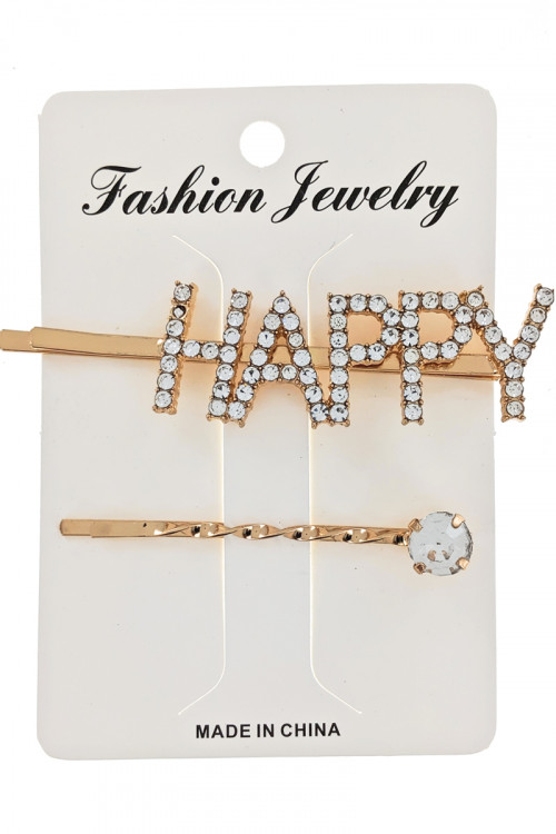 S1-1-3-LBH385 2 ON A CARD GOLD & SILVER HAPPY FASHION BOBBY HAIRPIN SET/12SETS