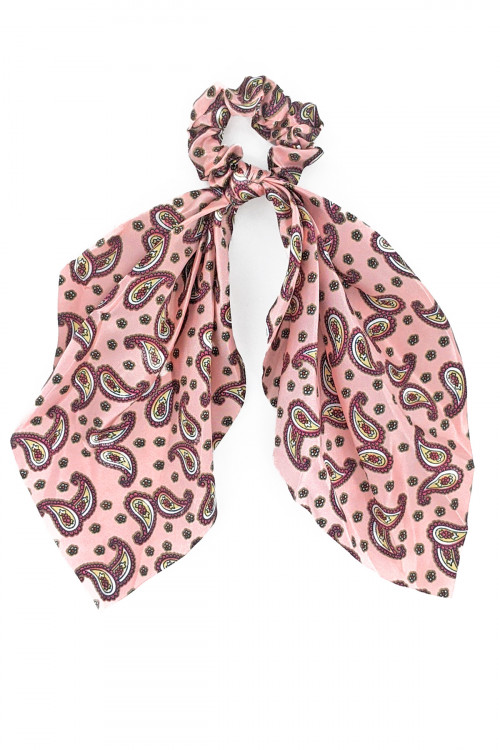 S1-5-3-H481-ASSORTED COLOR PRINT HAIR SCARF CRUNCHIER BY THE DZ /12PCS