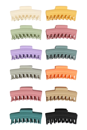 S18-11-2-H975 - LARGE HAIR CLAW CLIP HAIR ACCESSORIES-MULTICOLOR/12PCS