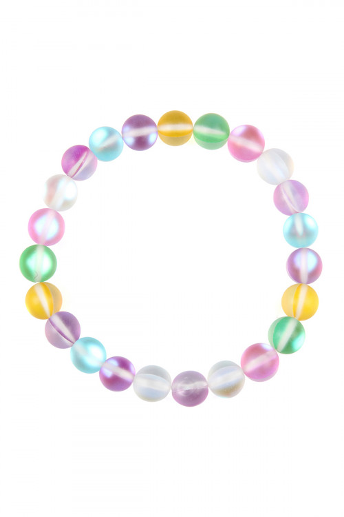 SA4-2-3-HDB2279MT MULTICOLOR CHIC COLORED MERMAID GLASS STRETCH BRACELET/6PCS