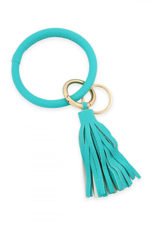 S23-1-2-HDB2508MN MINT LEATHER COATED KEY RING WITH LEATHER TASSEL/6PCS (NOW $1.25 ONLY!)