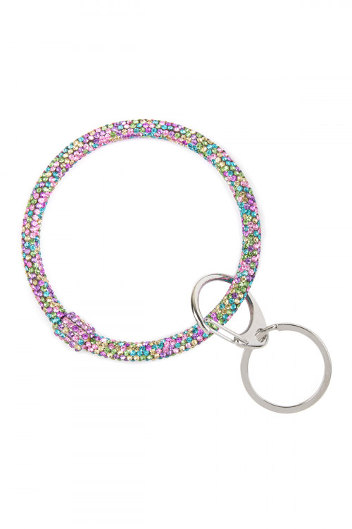 S25-6-1-HDB2509MT MULTICOLOR RHINESTONES KEY RING/6PCS (NOW $1.00 ONLY!)