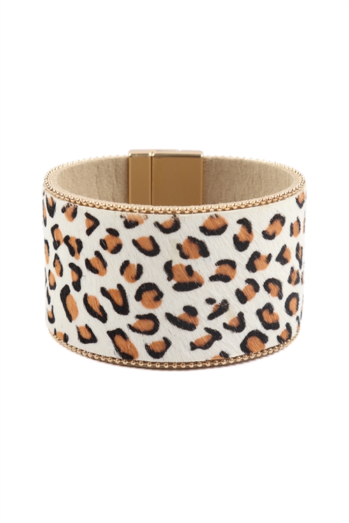 S25-4-1-HDB2549LW LEOPARD WHITE PRINT BANGLES/6PCS (NOW $2.00 ONLY!)