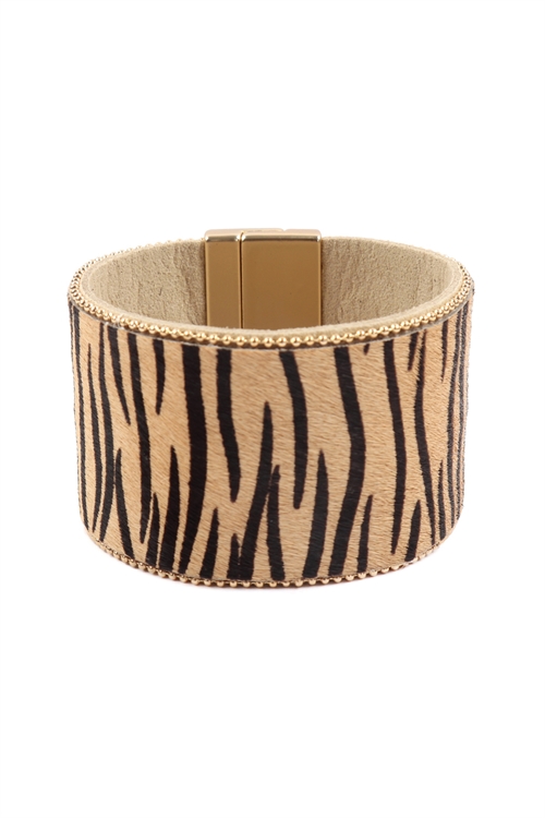 S25-4-1-HDB2549ZRB ZEBRA BROWN TIGER PRINT BANGLES/6PCS