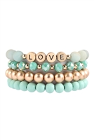 S25-4-1-HDB3027POM-LOVE CHARM MULTILINE BEADED BRACELET-AMAZONITE/6PCS