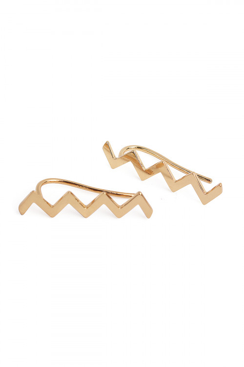 S5-6-3-HDE1471G GOLD CHEVRON CRAWLER EARRING/6PAIRS