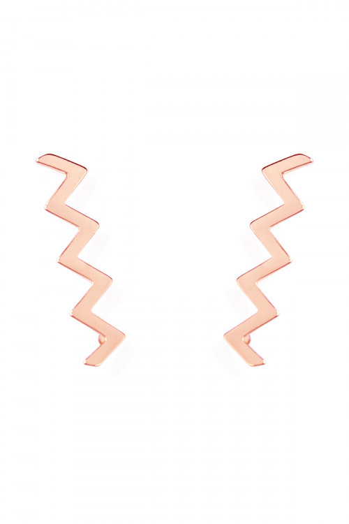 S6-5-2-HDE1471RG ROSE GOLD CHEVRON CRAWLER EARRING/6PAIRS