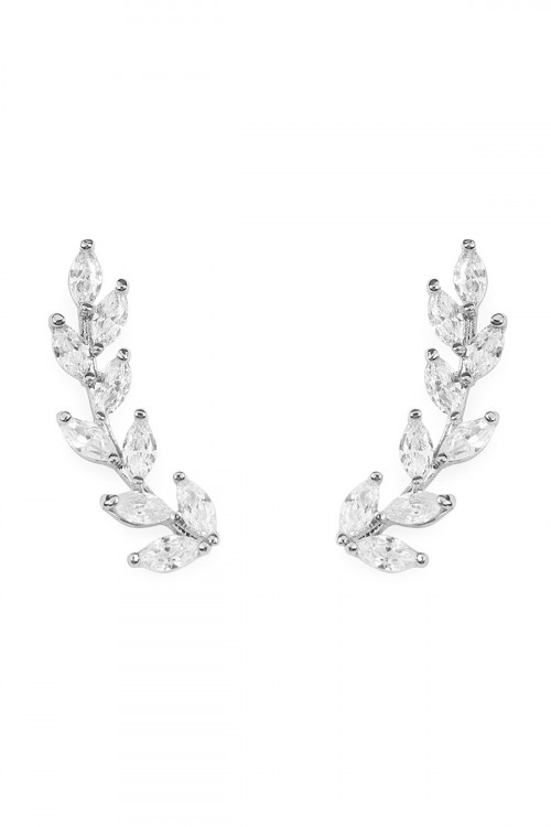 S19-10-3-HDE1720R RHODIUM DANITY VINE CRAWLER EARRINGS/6PAIRS