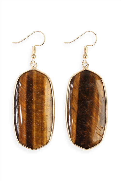 S25-6-2-HDE1815BR BROWN STONE DROP EARRING/6PAIRS