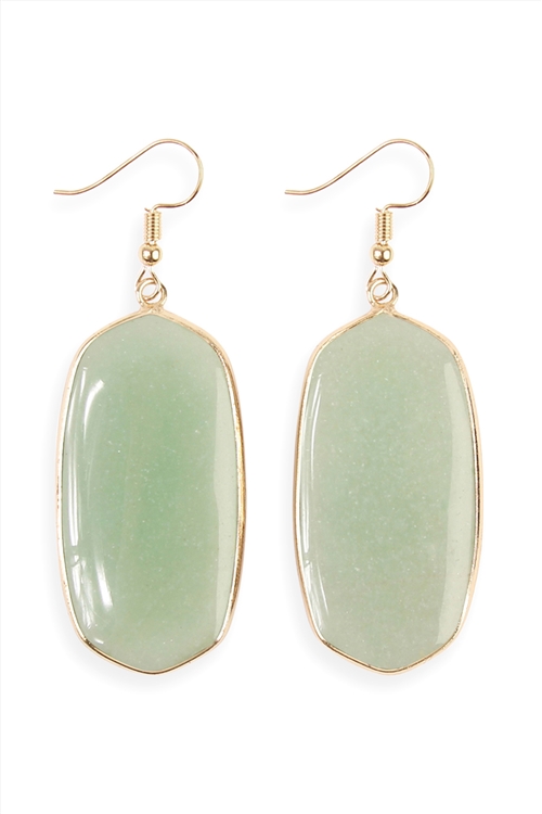 S25-6-2-HDE1815GR GREEN STONE DROP EARRING/6PAIRS