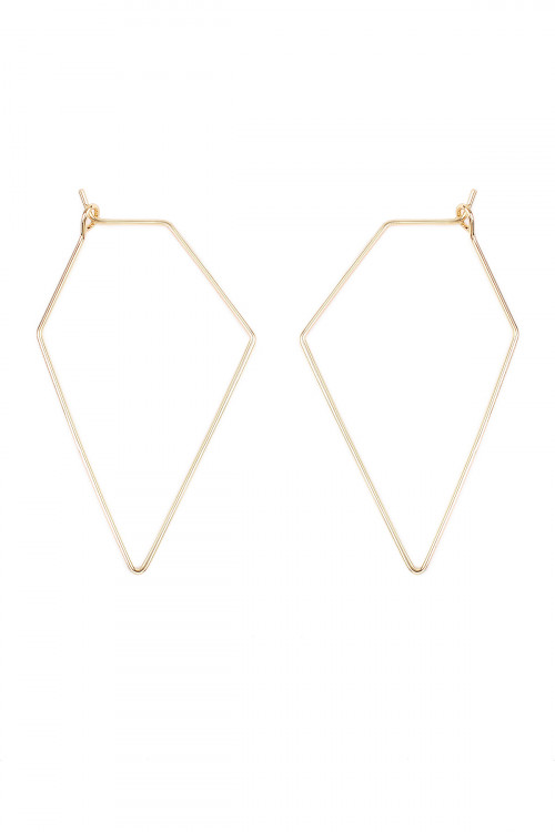 S6-4-1-HDE1852G GOLD POLYGON BRASS EARRING/6PAIRS