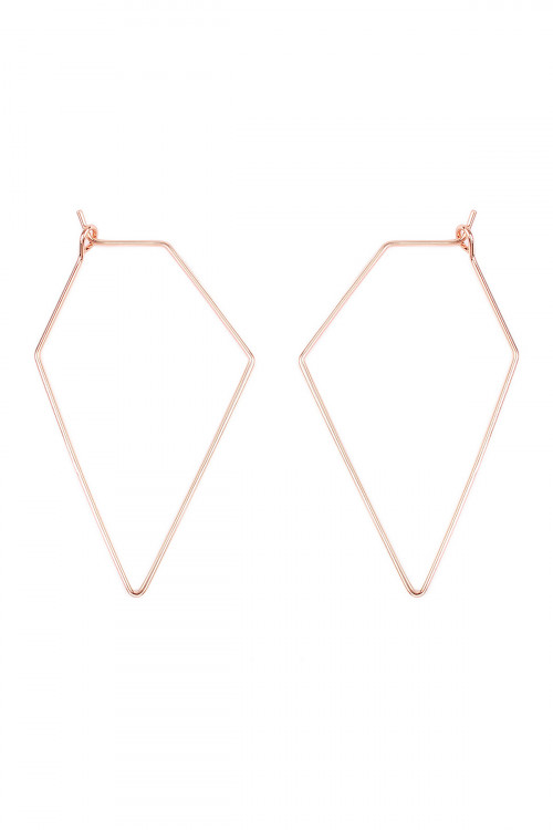 S7-5-1-HDE1852RG ROSE GOLD POLYGON BRASS EARRING/6PAIRS