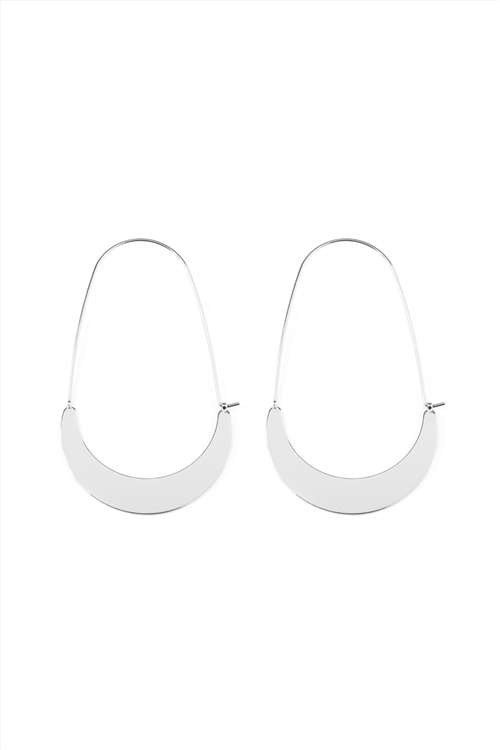 S18-13-2-HDE2035S SILVER BOX-QUARTER MOON HOOP EARRING/6PAIRS (NOW $1.50 ONLY!)