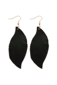 S25-8-4-S4-6-4-HDE2196BK BLACK FRINGE SUEDE LEATHER EARRINGS/6PAIRS