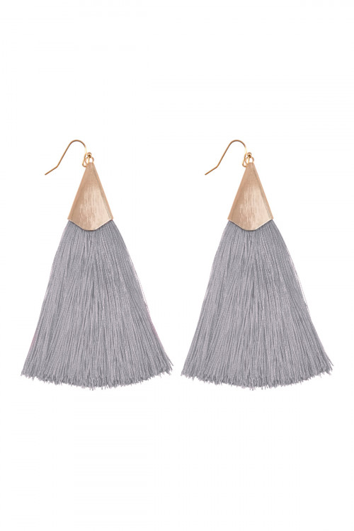 S6-5-2-HDE2228GY GRAY TASSEL EARRINGS EARRINGS/6PAIRS